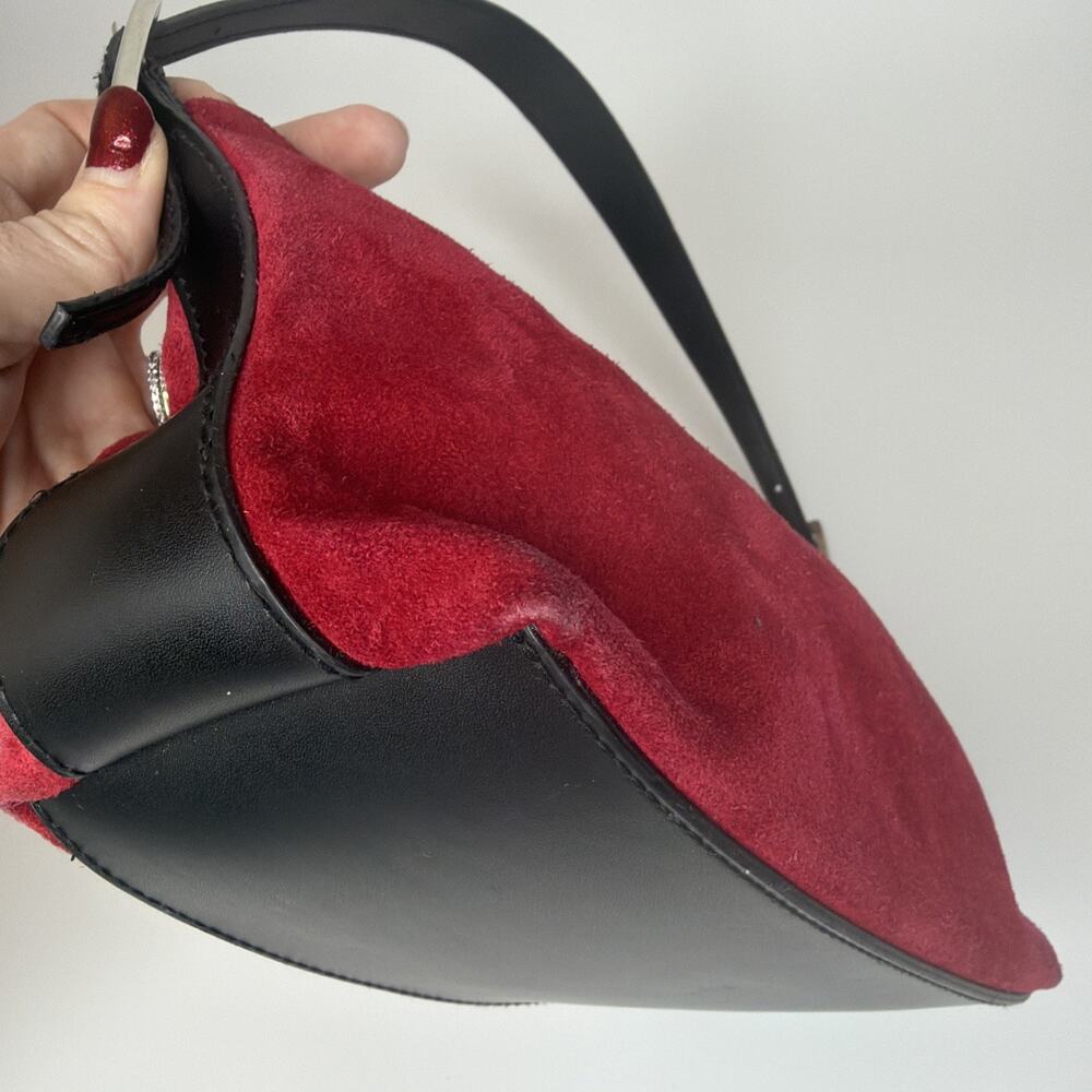 Kathy Ireland Y2K Mini Small Handbag Purse Red Leather Suede - Picture 9 of 16
